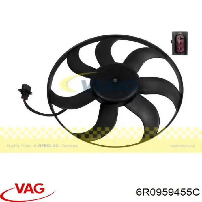 Купити 6R0959455C VAG Електровентилятор кондиціонера в зборі (двигун + крильчатка)