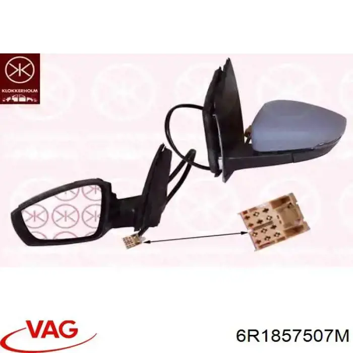 Купити 6R1857507M VAG Бічне дзеркало заднього виду ліве