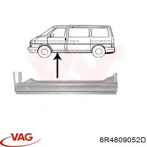 Ремчасть кузова права VAG 6R4809052D ціна, від 1231.04 USD