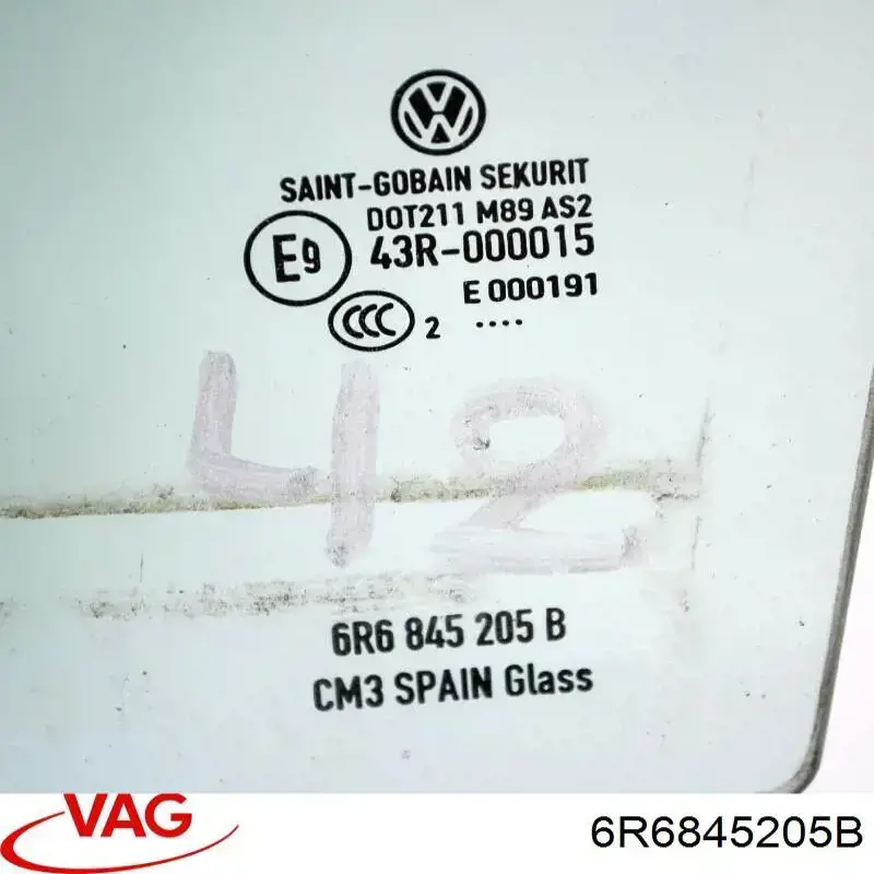 Скло задньої двері лівої VAG 6R6845205B ціна, від 41.48 USD