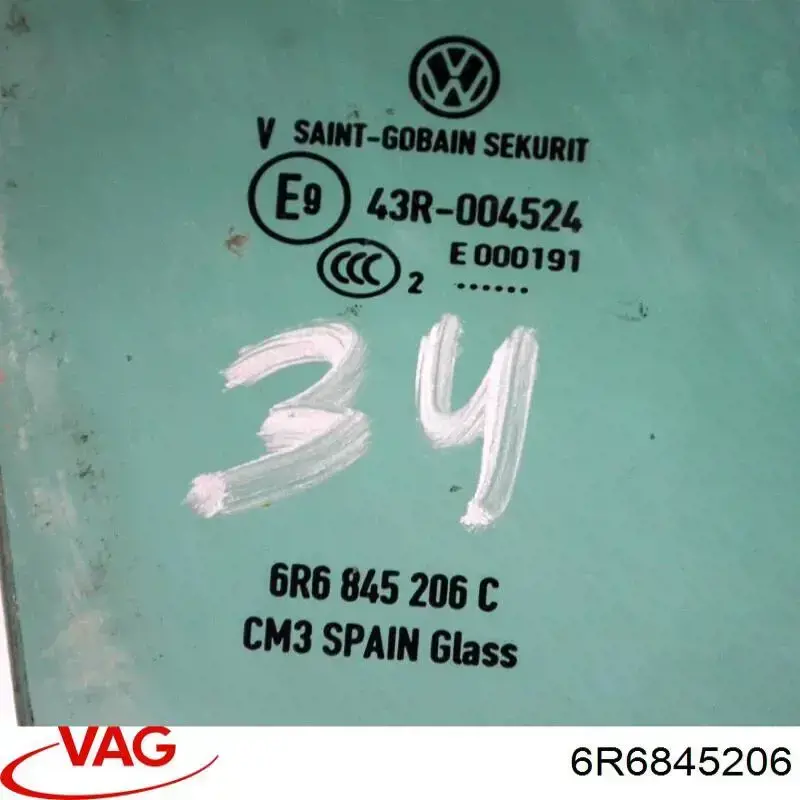 Скло заднє праве VAG 6R6845206 ціна, від 44.17 USD