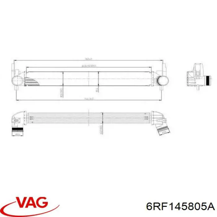 6RF145805A VAG Охолоджувач наддувочного повітря