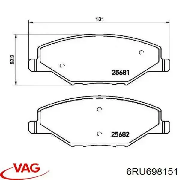 Тормозні колодки VAG 6RU698151