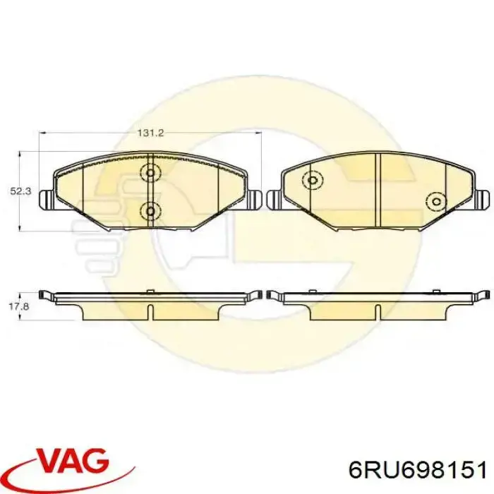 6RU698151 VAG Передні гальмівні колодки