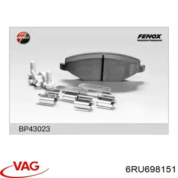 Гальмівні колодки VAG 6RU698151 ціна, від 24.21 USD