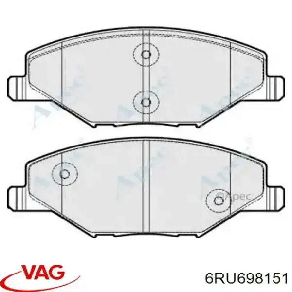 Купити 6RU698151 VAG Колодки гальмівні передні, дискові