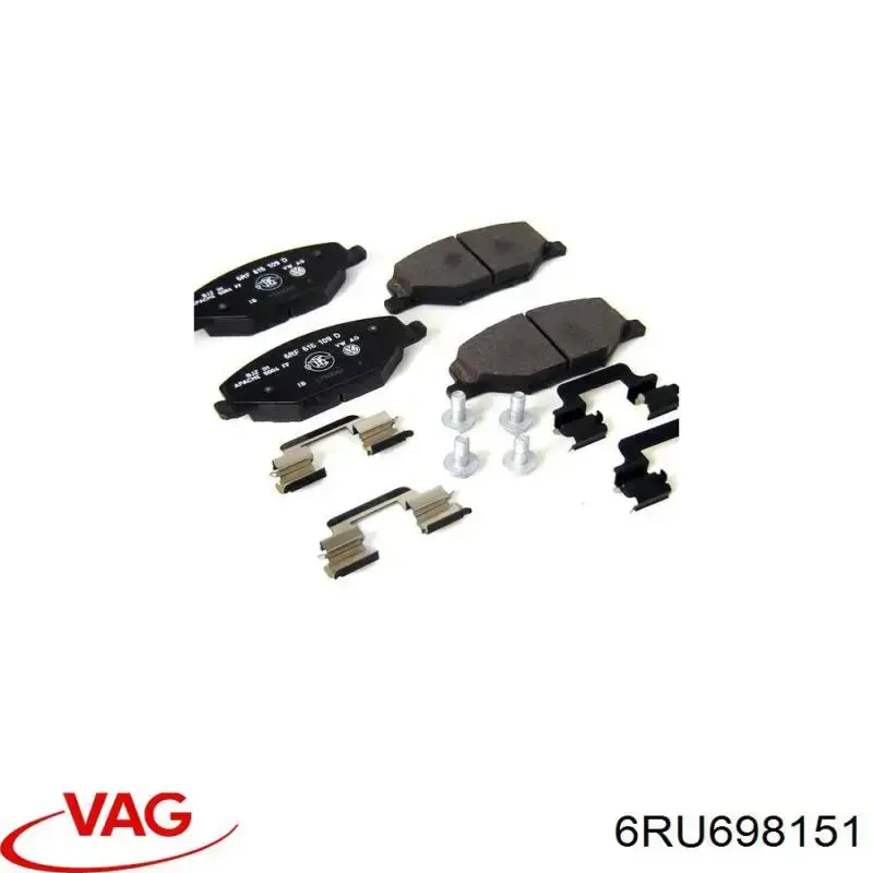 Передні тормозні колодки 6RU698151 VAG