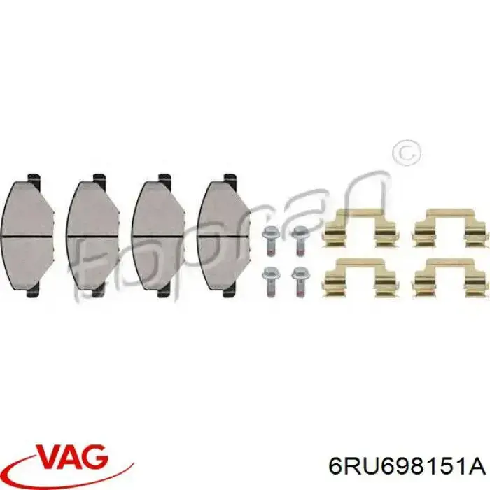 Гальмівні колодки VAG 6RU698151A ціна, від 16.67 USD