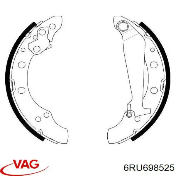 Колодки гальмові задні, барабанні VAG 6RU698525 ціна, від 15.20 USD