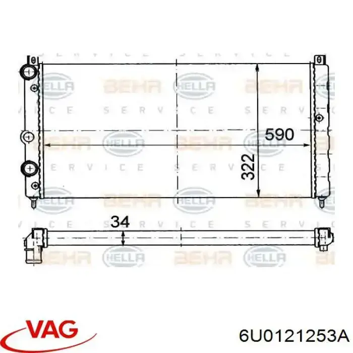 6U0121253A VAG Радіатор охолодження двигуна