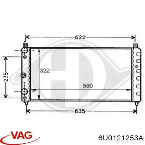 Радіатор основний VAG 6U0121253A ціна, від 39.01 USD