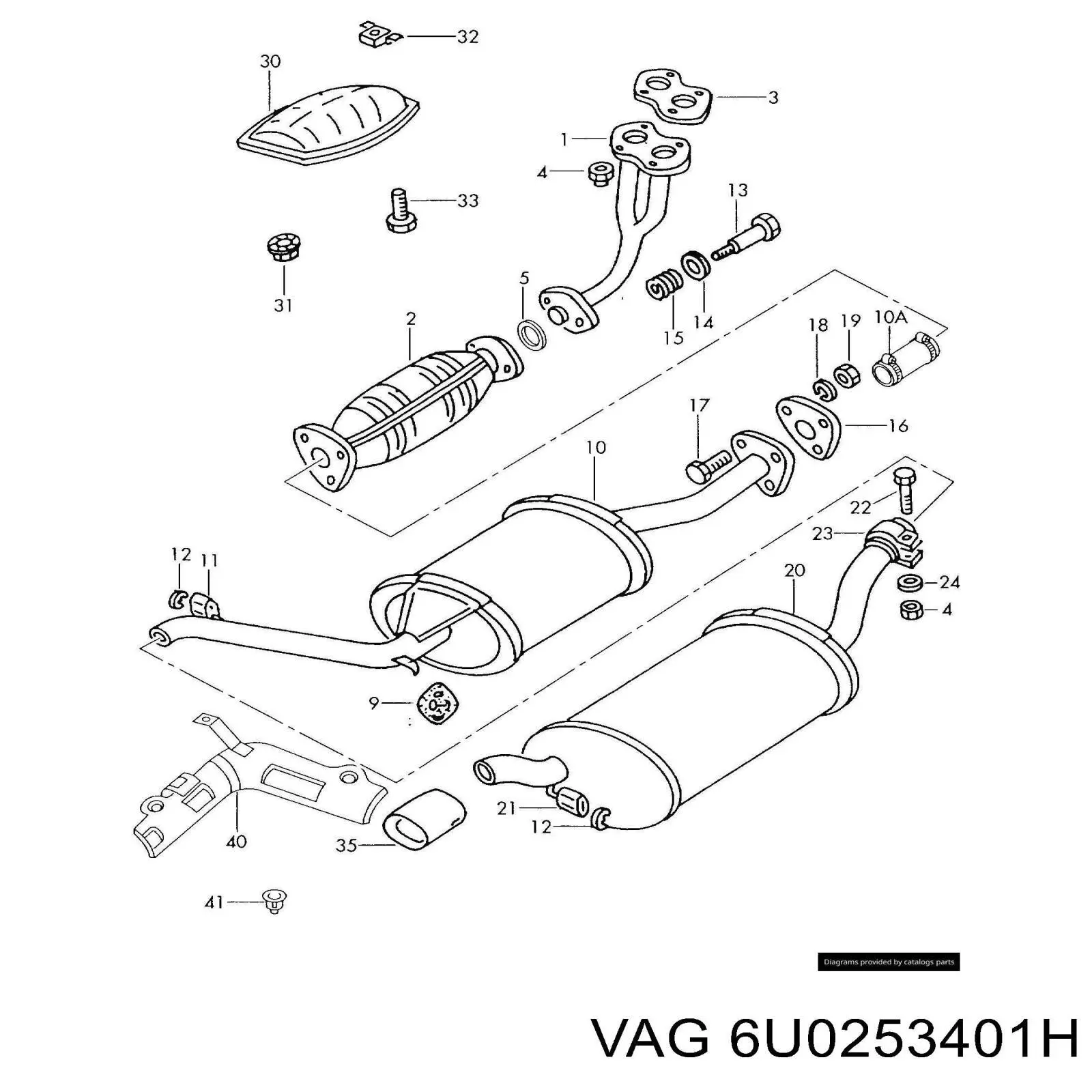 6U0253401H VAG Середній глушник