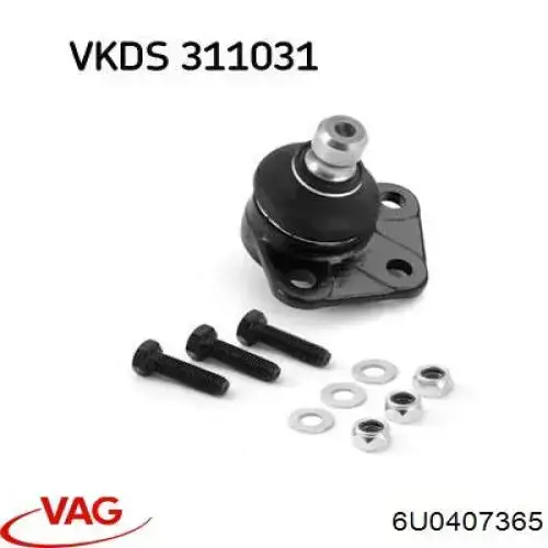 Кульова опора, нижня VAG 6U0407365 ціна, від 11.37 USD