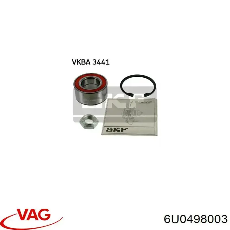 Купити 6U0498003 VAG Підшипник ступиці передньої