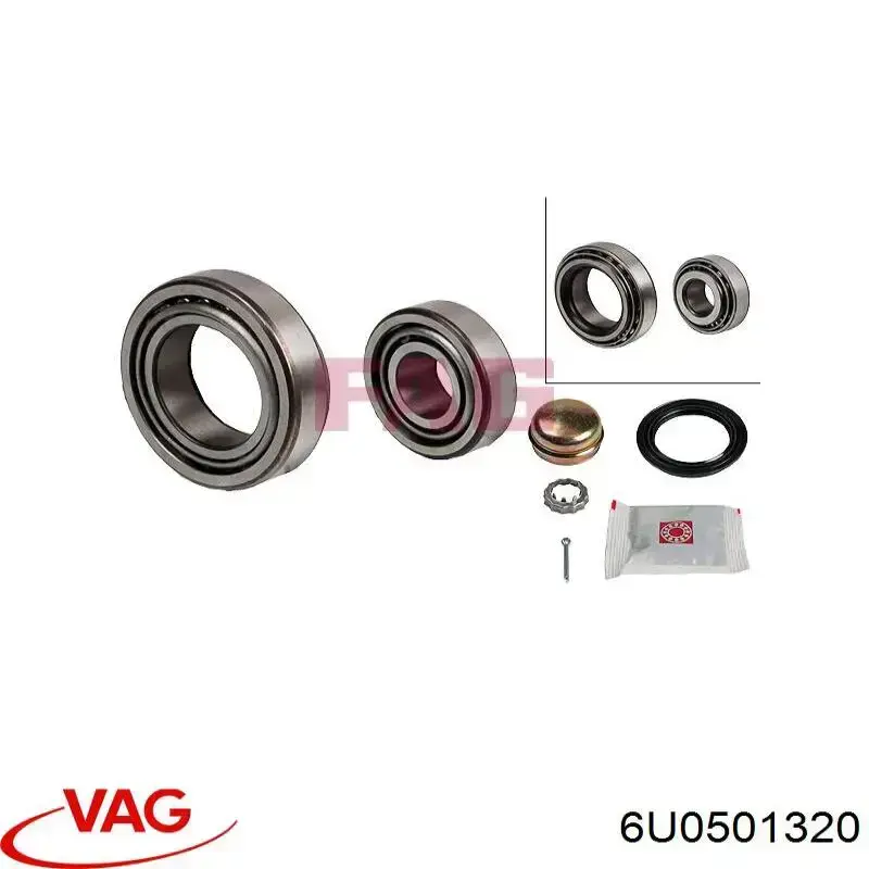 Підшипник маточини задньої, внутрішній VAG 6U0501320 ціна, від 5.71 USD