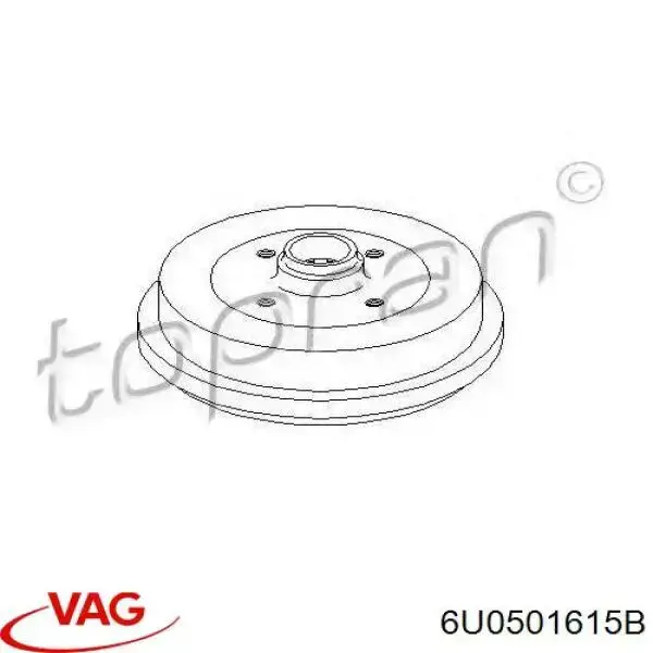 Барабан гальмівний задній 6U0501615B VAG