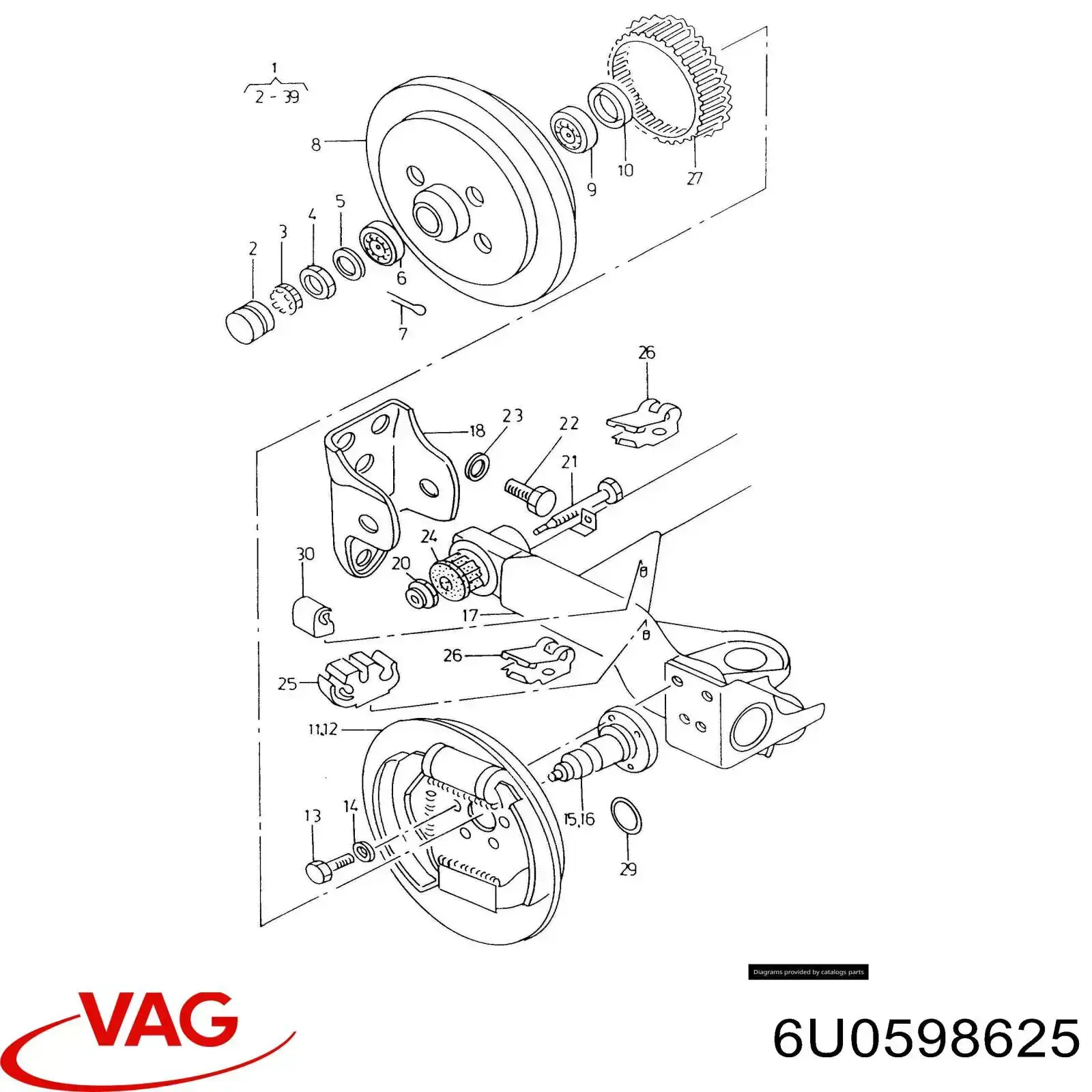 Задній підшипник VAG 6U0598625