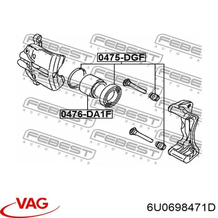 6U0698471D VAG ремкомплект супорту гальмівного переднього