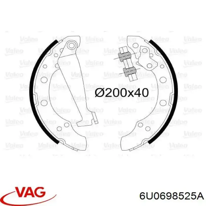 Гальма робочі задні ножні і гальмівні барабани VAG 6U0698525A