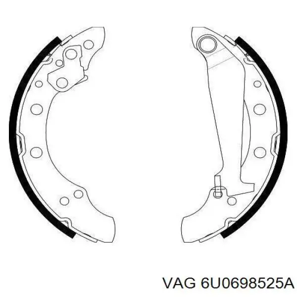 6U0698525A VAG Колодки гальмівні задні, барабанні