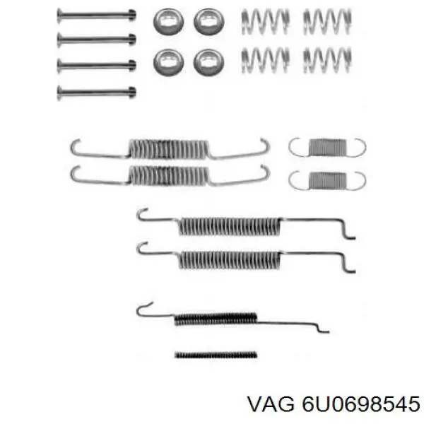 Купити 6U0698545 VAG Монтажний комплект задніх барабанних колодок