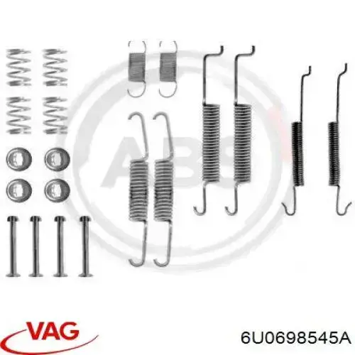 Монтажний комплект задніх барабанних колодок VAG 6U0698545A ціна, від 5.83 USD