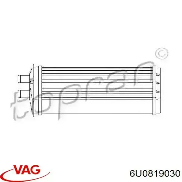 6U0819030 VAG Радіатор опалювача салону