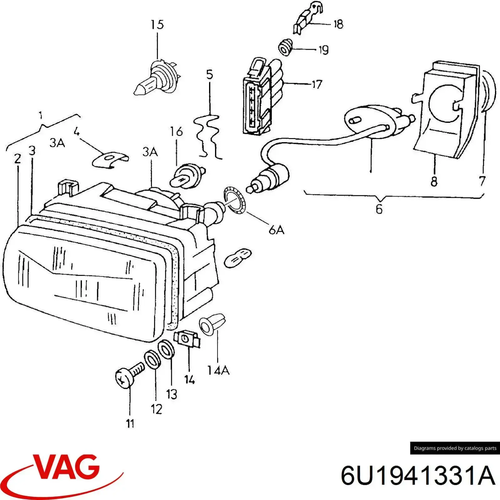  VAG 6U1941331A ціна, від 87.52 USD