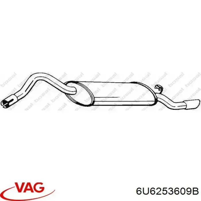 6U6253609B VAG Глушник, задня частина