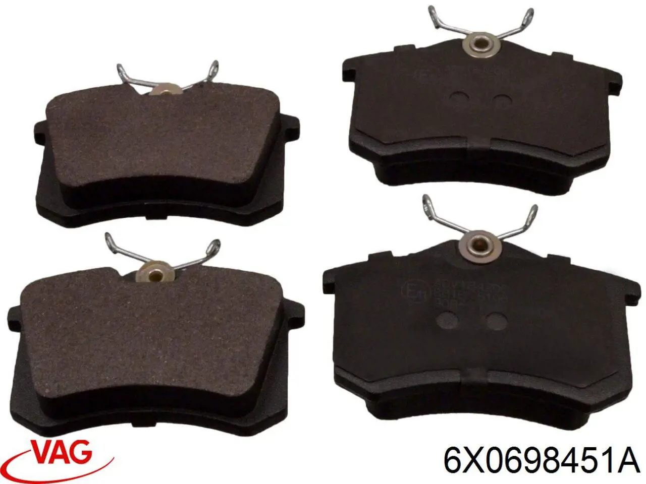 6X0698451A VAG Колодки гальмівні задні, дискові