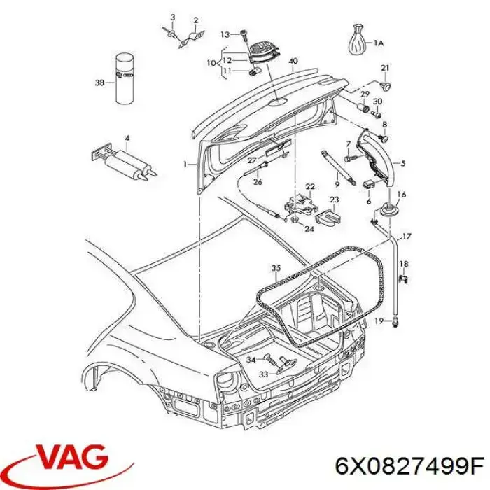 Обмежувач відкриття дверей багажного відсіку (фургон) Volkswagen Caddy 3 (2KB) (Фольцваген Кадді)