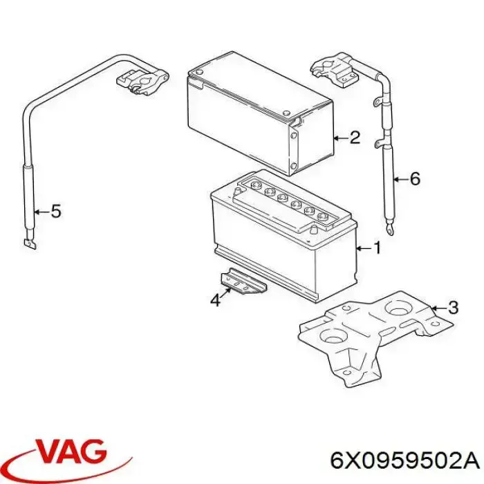 Кріплення / підставка акумулятора (АКБ) VAG 6X0959502A ціна, від 6.33 USD