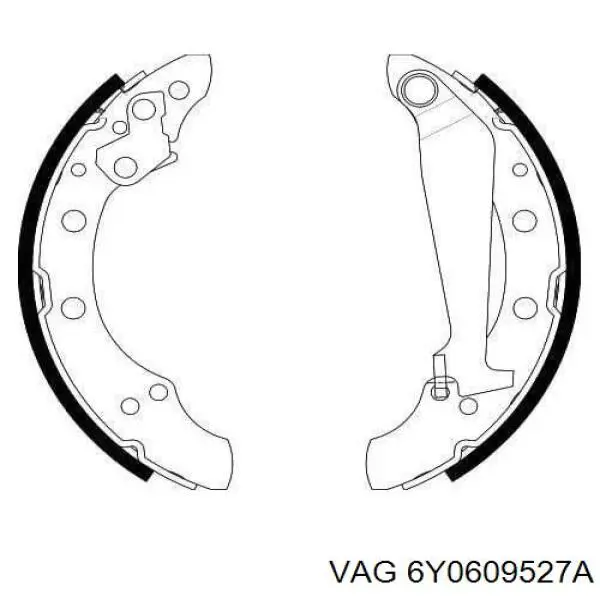 6Y0609527A VAG Колодки гальмівні задні, барабанні