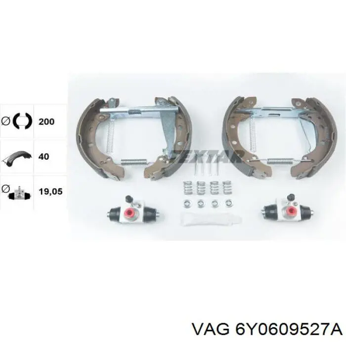 Колодки гальмові задні, барабанні VAG 6Y0609527A ціна, від 15.04 USD