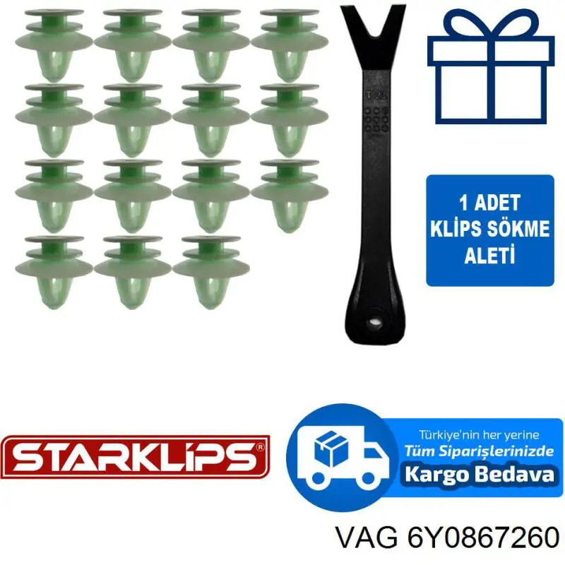 Пістон (кліп) кріплення обшивки дверей VAG 6Y0867260 ціна, від 0.63 USD