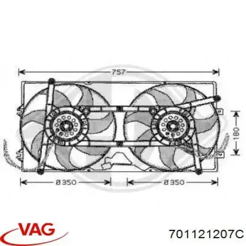 701121207C VAG дифузор (кожух радіатора охолодження)