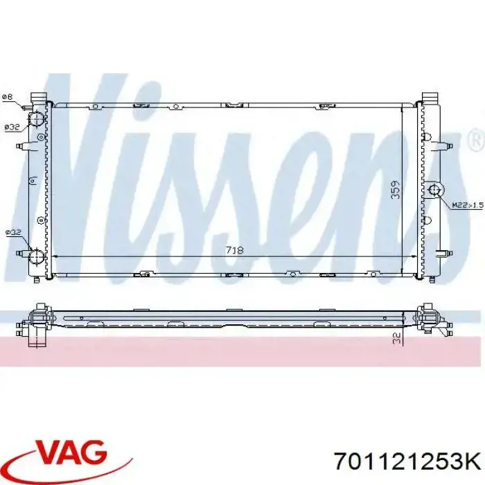 Купити 701121253K VAG Радіатор двигуна