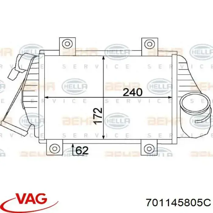 Купити 701145805C VAG Радіатор интеркуллера