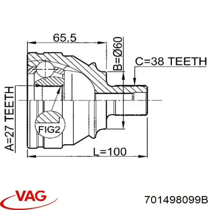 ШРУС зовнішній VAG 701498099B
