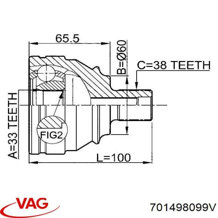 ШРУС зовнішній VAG 701498099V