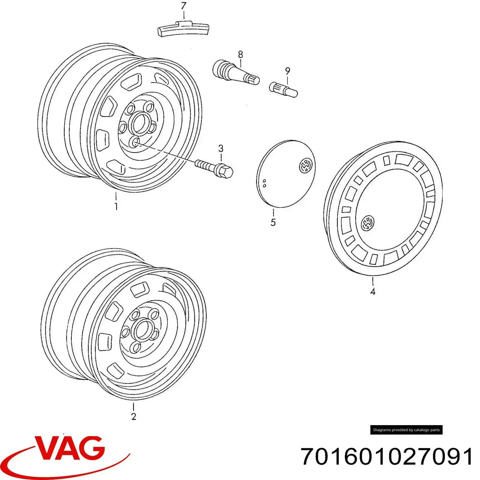 701601027091 VAG Диск колесний