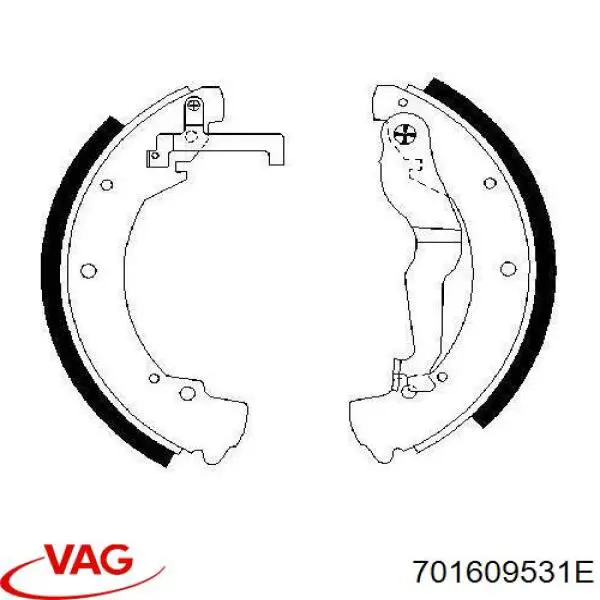 Купити 701609531E VAG Колодки гальмові задні, барабанні