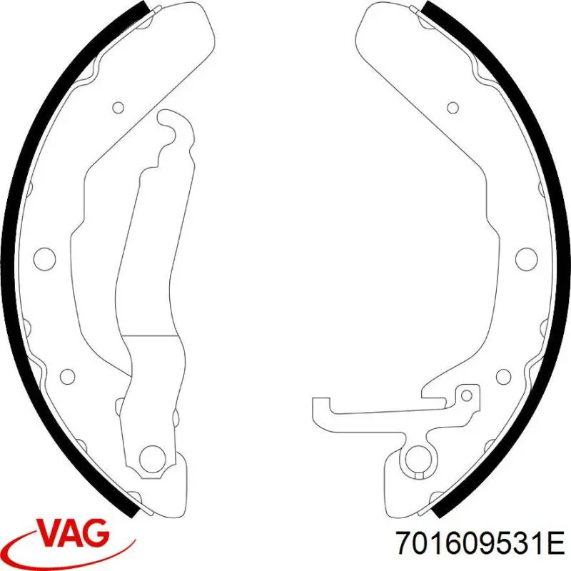 Колодки гальмові задні, барабанні 701609531E VAG