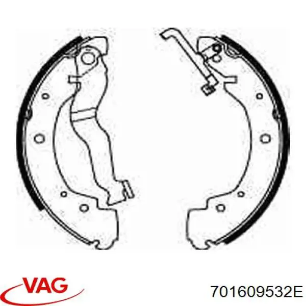701609532E VAG Колодки гальмівні задні, барабанні