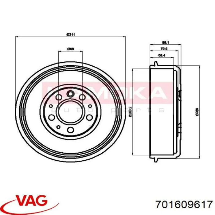 701609617 VAG Барабан гальмівний задній
