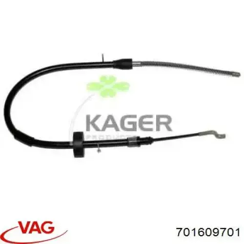 Купити 701609701 VAG Трос ручного гальма задній, правий/лівий