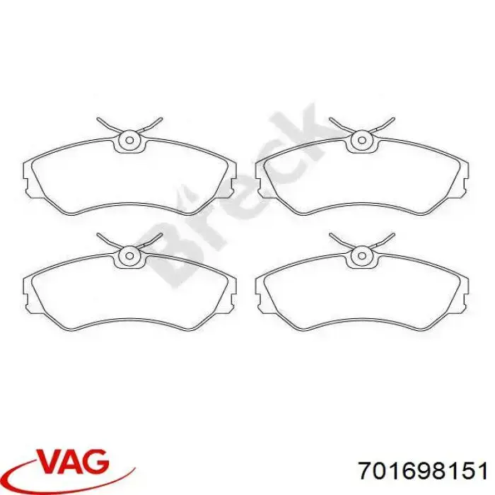 Купити 701698151 VAG Колодки гальмівні передні, дискові