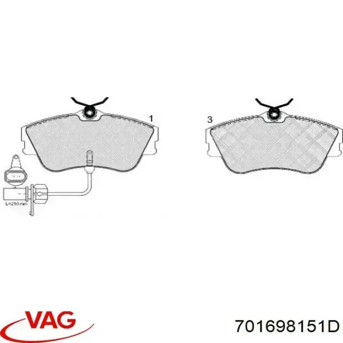 Гальмівні колодки VAG 701698151D ціна, від 18.12 USD