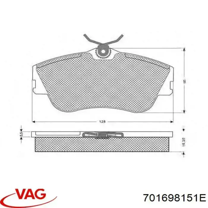 Тормозні колодки VAG 701698151E