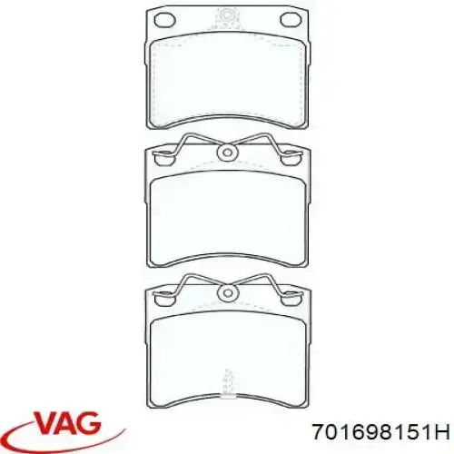 Передні тормозні колодки 701698151H VAG